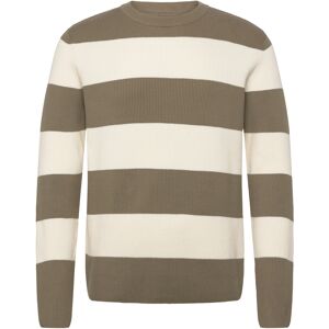 Lindbergh Rib Knitted Block Stripe O-Neck Kni S Cream S Lindbergh Rib Knitted Block Stripe O-Neck Kni S Cream S