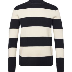 Lindbergh Rib Knitted Block Stripe O-Neck Kni XXL Black XXL Lindbergh Rib Knitted Block Stripe O-Neck Kni XXL Black XXL