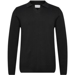 Lindbergh Rib Knitted L/S V-Neck Polo XXL Black XXL Lindbergh Rib Knitted L/S V-Neck Polo XXL Black XXL