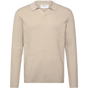 Lindbergh Rib Knitted L/S V-Neck Polo XL Cream XL Lindbergh Rib Knitted L/S V-Neck Polo XL Cream XL