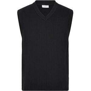 Lindbergh Rib Knitted V-Neck Slipover XL Black XL Lindbergh Rib Knitted V-Neck Slipover XL Black XL