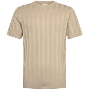 Lindbergh Knitted Crew Neck T-Shirt M Beige M Lindbergh Knitted Crew Neck T-Shirt M Beige M