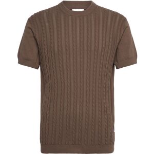 Lindbergh Knitted S/S O-Neck Tee XL Brown XL Lindbergh Knitted S/S O-Neck Tee XL Brown XL