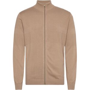 Lindbergh Zip Through Purl Cardigan M Beige M Lindbergh Zip Through Purl Cardigan M Beige M