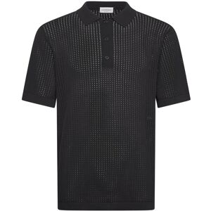 Lindbergh Crochet Knitted S/S Polo S Black S Lindbergh Crochet Knitted S/S Polo S Black S