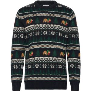 Lindbergh Winter Village Jaqucard O-Neck Knit M Black M Lindbergh Winter Village Jaqucard O-Neck Knit M Black M
