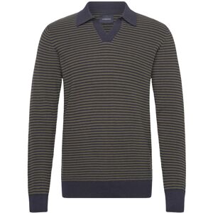 Lindbergh Recycled V-Neck Polo Knit L/S XL Khaki XL Lindbergh Recycled V-Neck Polo Knit L/S XL Khaki XL