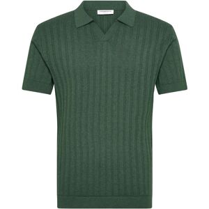 Lindbergh Knitted S/S V-Neck Polo L Green L Lindbergh Knitted S/S V-Neck Polo L Green L