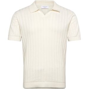 Lindbergh Knitted S/S V-Neck Polo L Cream L Lindbergh Knitted S/S V-Neck Polo L Cream L
