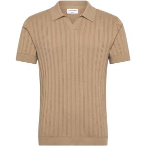 Lindbergh Knitted S/S V-Neck Polo M Beige M Lindbergh Knitted S/S V-Neck Polo M Beige M