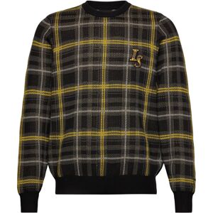 Scott Ribbed Jacquard Tartan Crew Neck M Black M Scott Ribbed Jacquard Tartan Crew Neck M Black M