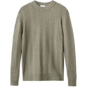 Mango Herringbone Structured Sweater XL Khaki XL Mango Herringbone Structured Sweater XL Khaki XL