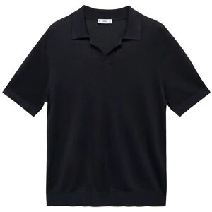 Mango Cotton Polo Shirt With Microstructure M Navy M Mango Cotton Polo Shirt With Microstructure M Navy M