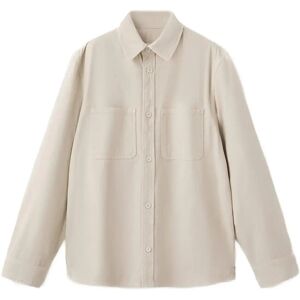 Mango 100% Cotton Overshirt With Pockets XXL Beige XXL Mango 100% Cotton Overshirt With Pockets XXL Beige XXL
