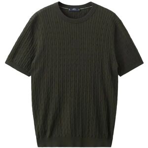 Mango Cable Knit T-Shirt 100% Cotton L Khaki L Mango Cable Knit T-Shirt 100% Cotton L Khaki L