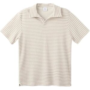 Mango Regular Fit Textured Stripe Polo M Beige M Mango Regular Fit Textured Stripe Polo M Beige M