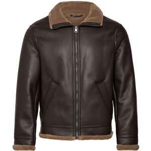 Mango Faux-Leather Fleece Jacket L Brown L Mango Faux-Leather Fleece Jacket L Brown L