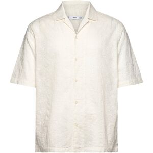 Mango Relaxed-Fit 100% Cotton Embroidered Shirt S White S Mango Relaxed-Fit 100% Cotton Embroidered Shirt S White S