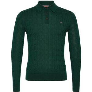 Morris Merino Cable Polo Knit XS Green XS Morris Merino Cable Polo Knit XS Green XS