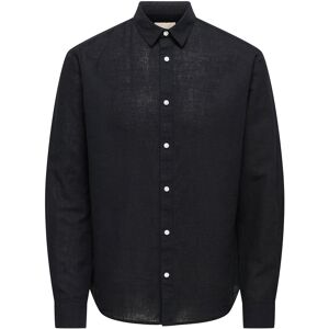 ONLY & SONS Onscaiden Life Ls Solid Linen Blend Noos XXL Black XXL ONLY & SONS Onscaiden Life Ls Solid Linen Blend Noos XXL Black XXL