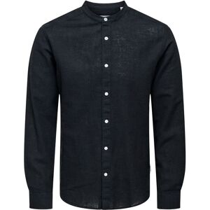 ONLY & SONS Onscaiden Life Ls Linen Blend Mao Noos XS Black XS ONLY & SONS Onscaiden Life Ls Linen Blend Mao Noos XS Black XS