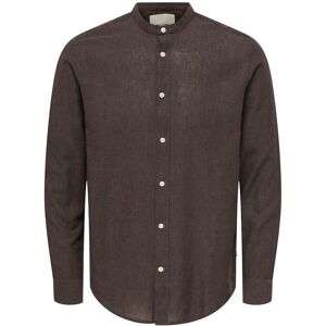 ONLY & SONS Onscaiden Life Ls Linen Blend Mao Noos XS Brown XS ONLY & SONS Onscaiden Life Ls Linen Blend Mao Noos XS Brown XS