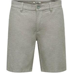 ONLY & SONS Onsmark 0011 Cotton Linen Shorts Noos XS Grey XS ONLY & SONS Onsmark 0011 Cotton Linen Shorts Noos XS Grey XS