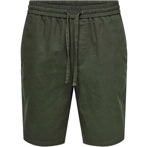 ONLY & SONS Onslinus 0007 Cot Lin Shorts Noos XS Khaki XS ONLY & SONS Onslinus 0007 Cot Lin Shorts Noos XS Khaki XS
