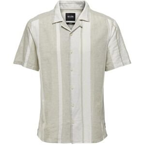 ONLY & SONS Onscaiden Life Stripe Linen Resort Noos S Beige S ONLY & SONS Onscaiden Life Stripe Linen Resort Noos S Beige S