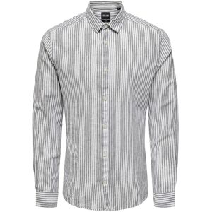 ONLY & SONS Onscaiden Life Ls Stripe Linen Noos S Navy S ONLY & SONS Onscaiden Life Ls Stripe Linen Noos S Navy S