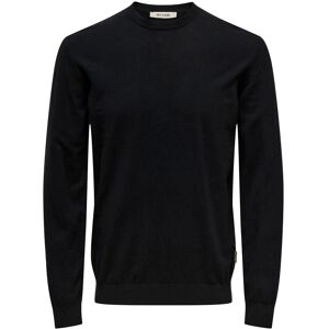 ONLY & SONS Onsloui Reg 12 Mel Crew Knit Noos M Black M ONLY & SONS Onsloui Reg 12 Mel Crew Knit Noos M Black M