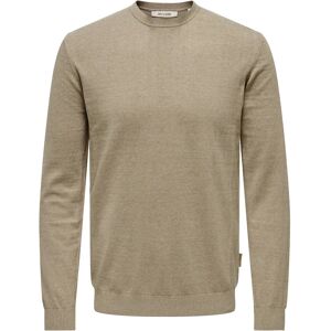 ONLY & SONS Onsloui Reg 12 Mel Crew Knit Noos S Brown S ONLY & SONS Onsloui Reg 12 Mel Crew Knit Noos S Brown S
