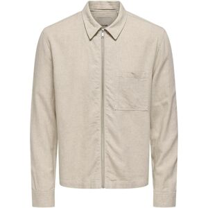 ONLY & SONS Onstroy Ls Reg 0569 Zip Shirt Frml XXL Beige XXL ONLY & SONS Onstroy Ls Reg 0569 Zip Shirt Frml XXL Beige XXL