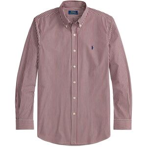 Polo Ralph Lauren Slim Fit Striped Stretch Poplin Shirt S Burgundy S Polo Ralph Lauren Slim Fit Striped Stretch Poplin Shirt S Burgundy S