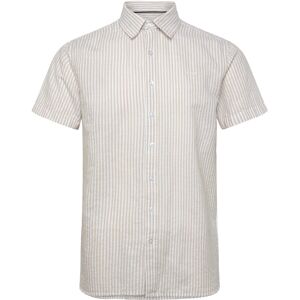 Sebago Ss Striped Linen Blend Shirt L Beige L Sebago Ss Striped Linen Blend Shirt L Beige L