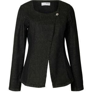 Selected Slfcora U-Neck Fitted Denim Blazer 34 Black 34 Selected Slfcora U-Neck Fitted Denim Blazer 34 Black 34