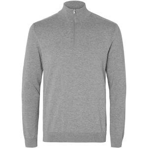 Selected Slhberg Ls Half Zip Noos L Grey L Selected Slhberg Ls Half Zip Noos L Grey L