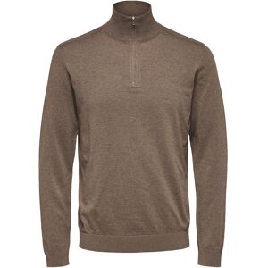 Selected Slhberg Ls Half Zip Noos L Brown L Selected Slhberg Ls Half Zip Noos L Brown L