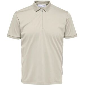Selected Slmfave Zip Ss Polo Noos M Cream M Selected Slmfave Zip Ss Polo Noos M Cream M