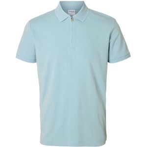 Selected Slmfave Zip Ss Polo Noos S Blue S Selected Slmfave Zip Ss Polo Noos S Blue S