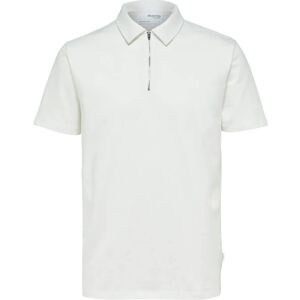 Selected Slhrelax-Terry Ss Zip Polo Ex M White M Selected Slhrelax-Terry Ss Zip Polo Ex M White M