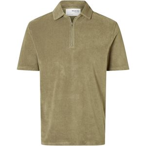 Selected Slhrelax-Terry Ss Zip Polo Ex M Green M Selected Slhrelax-Terry Ss Zip Polo Ex M Green M