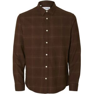 Selected Slhslimowen-Brushed Shirt Ls Noos XL Brown XL Selected Slhslimowen-Brushed Shirt Ls Noos XL Brown XL