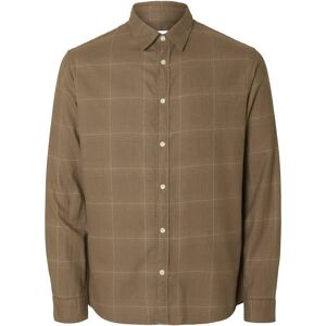 Selected Slhslimowen-Brushed Shirt Ls Noos XL Brown XL Selected Slhslimowen-Brushed Shirt Ls Noos XL Brown XL