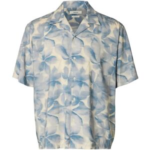 Selected Slhrlxair Mix Ss Shirt L Blue L Selected Slhrlxair Mix Ss Shirt L Blue L