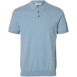 Selected Slmberg Ss Knit Polo Noos L Blue L Selected Slmberg Ss Knit Polo Noos L Blue L