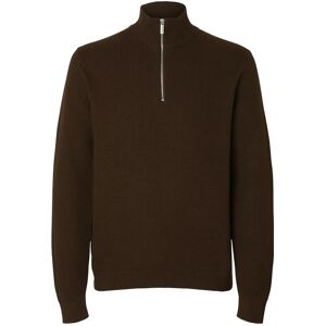 Selected Slmdane Ls Knit Structure Half Zip Noos S Brown S Selected Slmdane Ls Knit Structure Half Zip Noos S Brown S