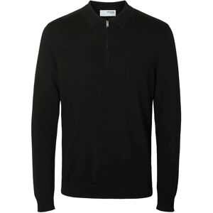 Selected Slhberg Ls Half Zip Polo Noos XL Black XL Selected Slhberg Ls Half Zip Polo Noos XL Black XL