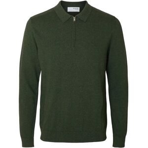 Selected Slhberg Ls Half Zip Polo Noos XXL Khaki XXL Selected Slhberg Ls Half Zip Polo Noos XXL Khaki XXL