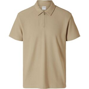 Selected Slhrelax-Plisse Half Zip Ss Polo Ex L Beige L Selected Slhrelax-Plisse Half Zip Ss Polo Ex L Beige L